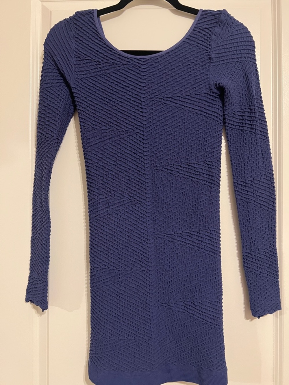 BCBGeneration Textured Long Sleeve Mini Dress in Blue